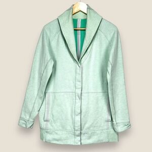 Lululemon Yin to My Yang Cardigan Jacket Women Large Mint Green Shawl Collar
